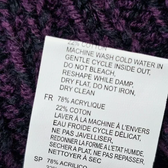 RD Style Women's Purple Open Knit Long Sleeve Cardigan With Pockets Size XSP - Picture 11 of 15